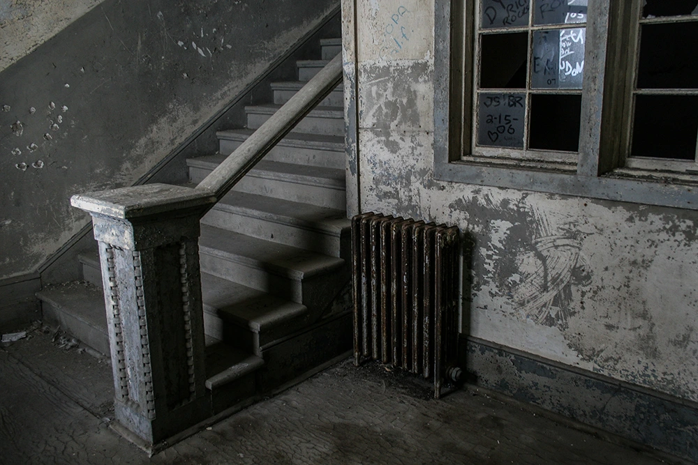Alcatraz Prison Abandoned Interior Stairs copyright 2024 sublunar