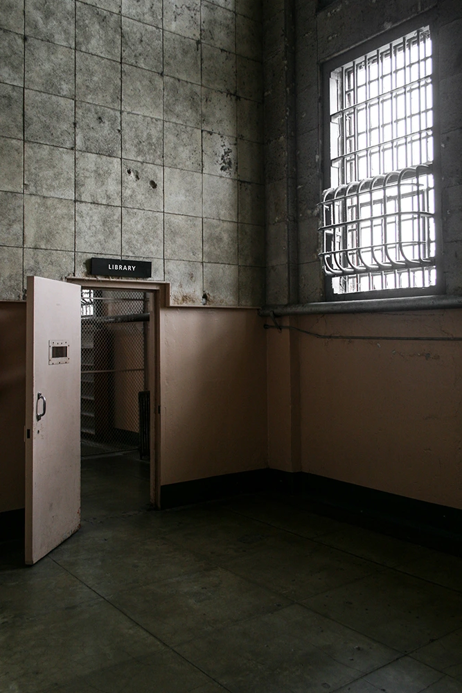 Alcatraz Prison Library Door copyright 2024 sublunar